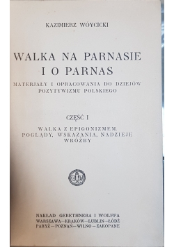 Walka na Parnasie i o Parnas, Część I, 1928 r.