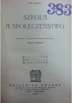 Szkoła a społeczeństwo, 1924r.