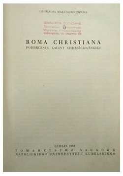 Roma Christiana podręcznik łaciny chrześcijańskiej
