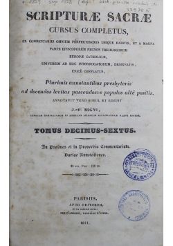 Scripturae Sacrae Cursus Completus Tomus Decimus Sextus 1841 r.