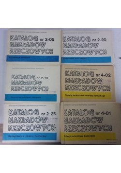 Katalog nakładów rzeczowych, zestaw 6 książek