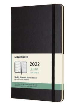 Kalendarz 2022 tygodniowy 12MLL tw. czarny