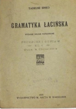 Gramatyka Łacińska,1925 r.