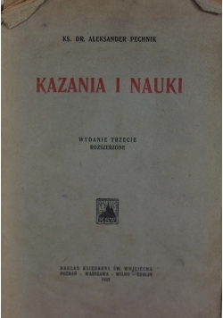 Kazania i nauki,1923 r.