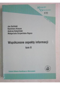 Współczesne aspekty informacji, tom II