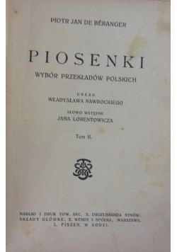 Piosenki, Tom II
