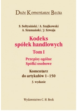 Kodeks spółek handlowych tom I