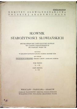 Słownik starożytności słowiańskich tom 3 część 1