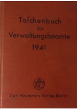 Taschenbuch für Verwaltungsbeamte, 1941 r.