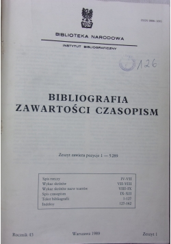 Bibliografia zawartości czasopism zeszyt od 1 do 4, 1943 r.