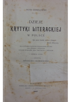 Dzieje krytyki literackiej, 1902r.