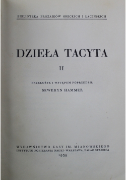 Dzieła Tacyta Tom II 1939 r.