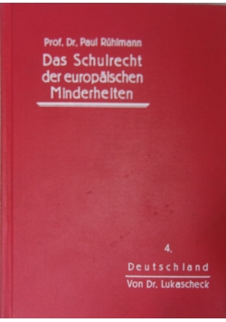 Das Schulrecht der europäischen Minderheiten, 1930r.
