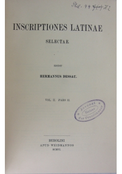 Inscription Latinae, 1906 r.