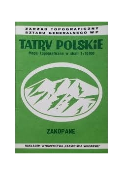 Tatry Polskie Mapa topograficzna. Zakopane