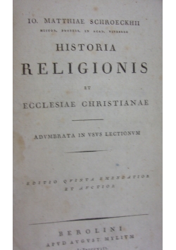 Historia Religionis,1818r.