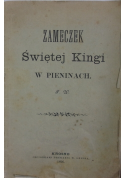 Zameczek Świętej Kingi w Pieninach ,1896r.