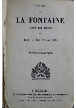 Fables de La Fontaine avec des notes około 1860 r.