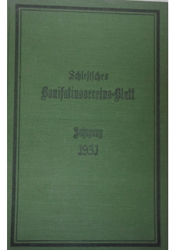 Schlesisches Bonifatiusverein-Blatt ,1931r.