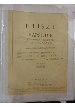 Rapsodie per pianoforte