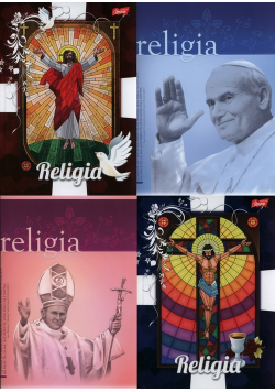 Zeszyt A5 Religia cieniowany w kratkę 60 kartek 10 sztuk mix
