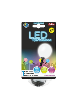 Maracaloon, balon biały, dioda LED tęczowa
