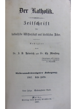 Der Katholik. 1867 r.