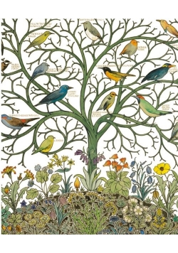 Karnet 17x14cm z kopertą Birds of Many Climes textile design
