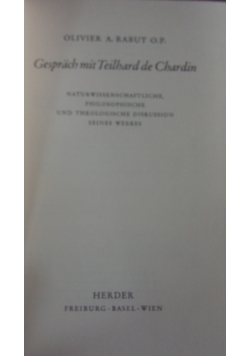 Gesprach mit Teilhard de Chardin
