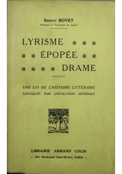 Lyrisme Epopee Drame 1911 r.
