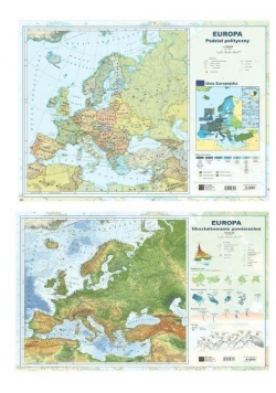 Mapa Europy A2 Dwustronna laminowana ART-MAP