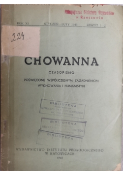 Chowanna, czasopismo poświęcone współczesnym zagadnieniom wychowania i humanistyki, 1946 r.