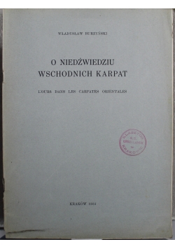 O niedźwiedziu wschodnich Karpat 1931 r