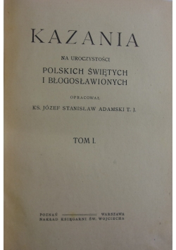 Kazania na uroczystości polskich świętych i błogosławionych, 1920 r.