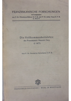 Die Vollkommenheitslehre,1940r.