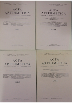 Acta Arithmetica,Tom LVII,Zestaw 4 książki