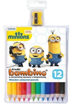 Kredki ołówkowe 12 kolorów Minionki bls BAMBINO