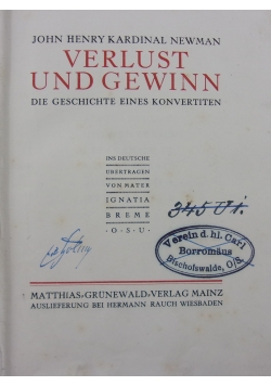 Verlust und gewinn, 1924r.