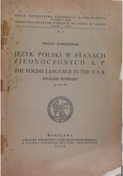 Język Polski W stanach Zjednoczonych, 1938r.