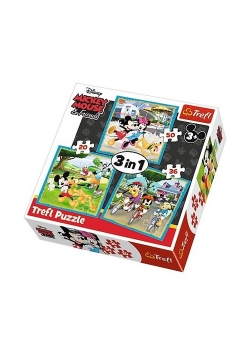 Puzzle 3w1 Myszka Miki z przyjaciółmi