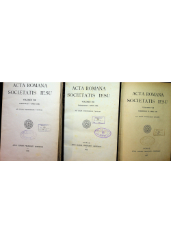 Acta Romana Societatis Iesu 3 tomy ok 1937 r.