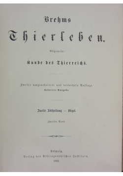 Brehms Thierleben: Die Vogel