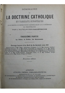 Sommaire De La Doctrine Catholique Troisieme Partie  1886 r.