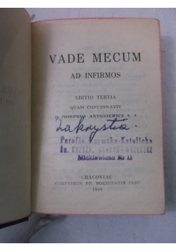 Vade Mecum Ad Infirmos, 1949 r.