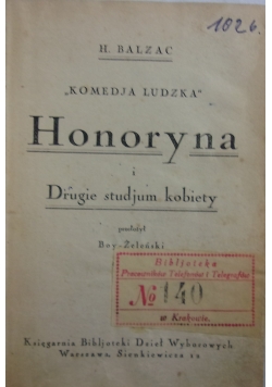 Honoryna i Drugie studjum kobiety, 1925 r.