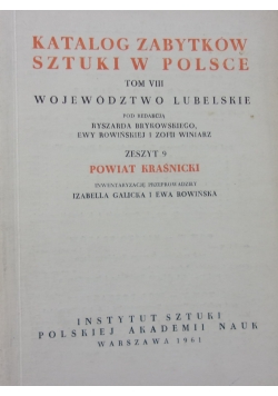 Katalog zabytków sztuki w Polsce,powiat kraśnicki