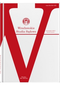 Wrocławskie studia sądowe 1/2013, styczeń-marzec