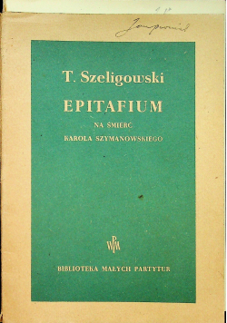 Epitafium na śmierć Karola Szymanowskiego