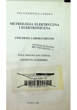 Metrologia elektryczna i elektroniczna