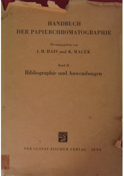 Handbuch der Papierchromatographie Band II